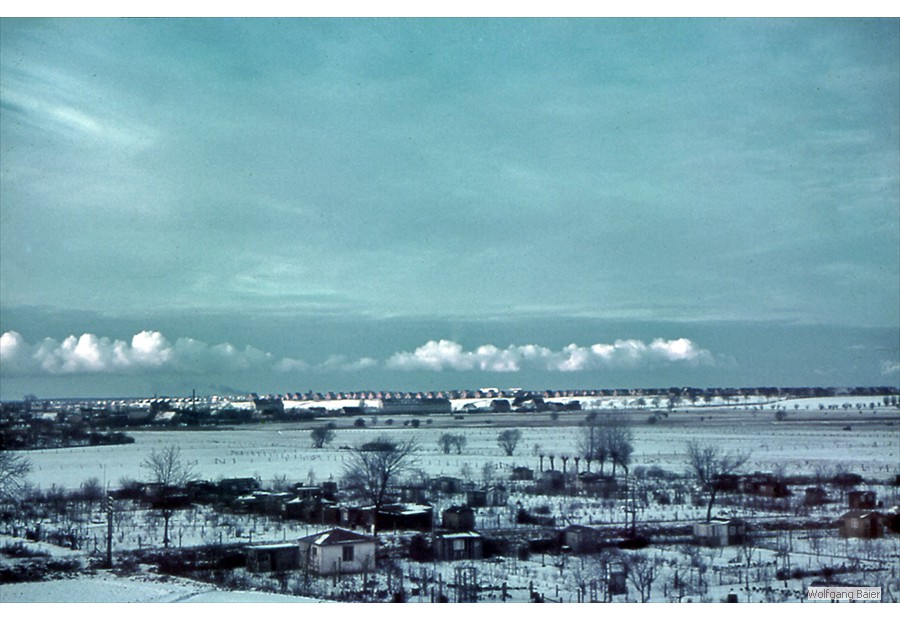 Blick über die Riekdahler Wiesen auf Dierkow (1938)