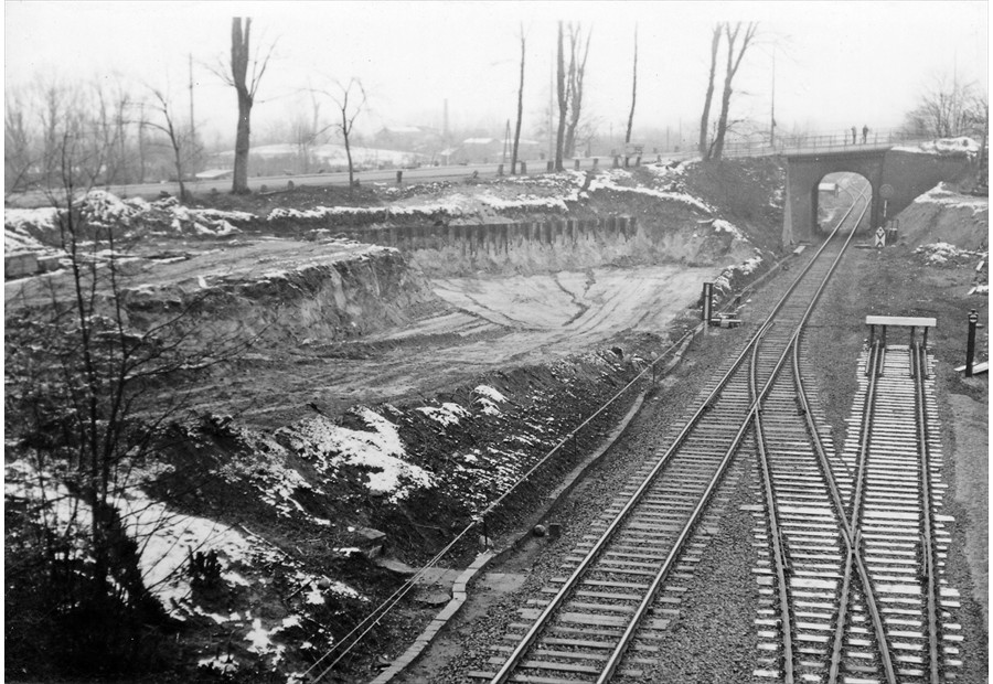 Bau der Brücke Tessiner Straße 1972. (Foto: Volkmar Baier)