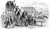 Das Wettrennen beim Hof Bartelsdorf unweit Rostock am 7. Oktober 1858. (Archiv Gerhard Weber)