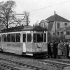 Die Eröffnung des Abschnittes bis zur Gehlsheimer Straße erfolgte am 1.Mai 1951. (Archiv: Rostocker Nahverkehrsfreunde)