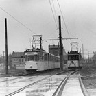 Ab April 1987 fuhren die ersten Züge der neuen Linien 2 und 4 nach Dierkow. (Archiv: Rostocker Nahverkehrsfreunde)